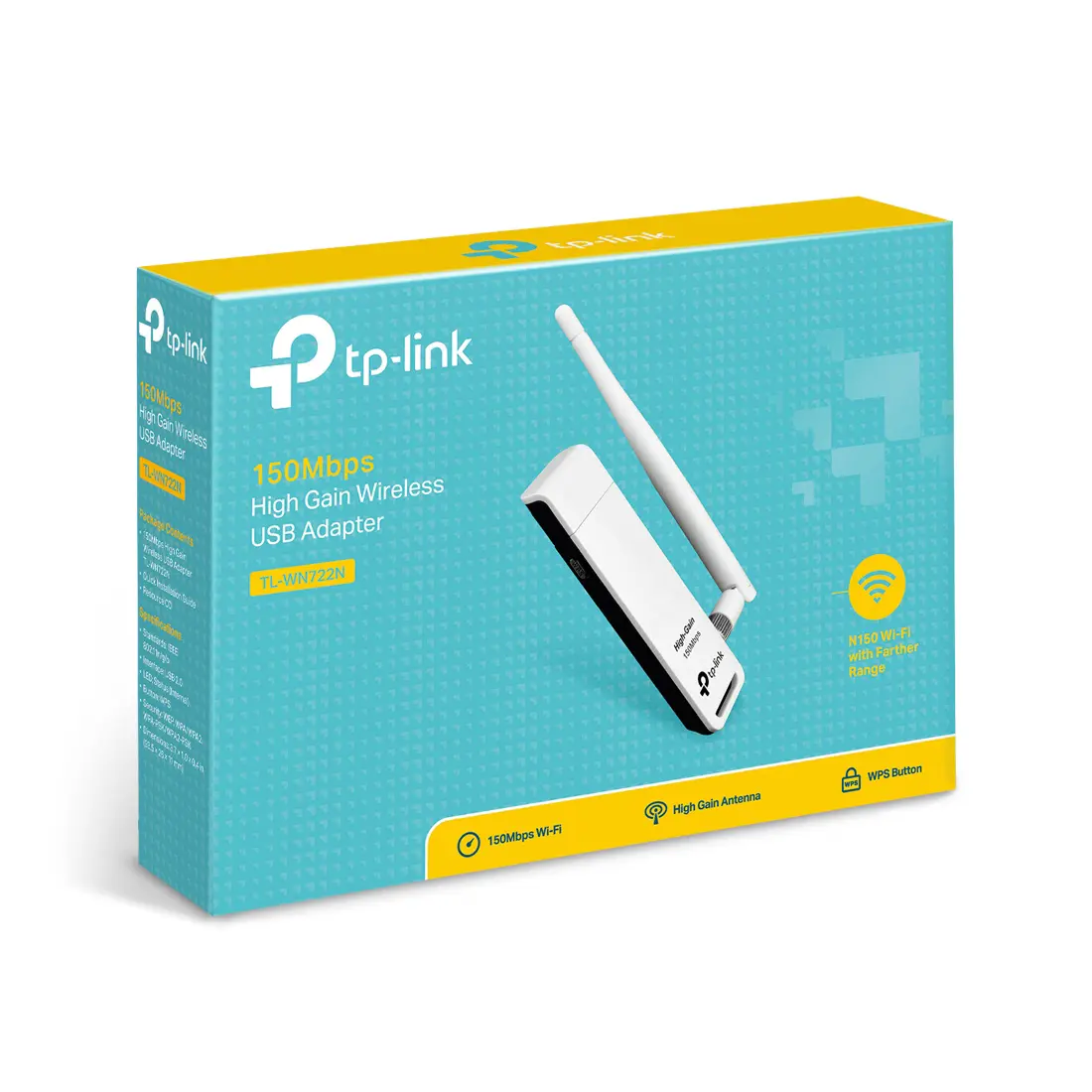 ADAPTADOR TPLINK TL-WN722N 150MBPS 2.4GHZ USB